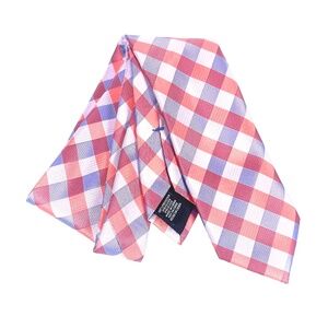 Nautica Check Tie Red Blue White Plaid Slim 3" x 58" Polyester